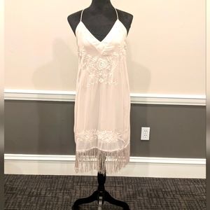 LC Lauren Conrad (runway) fringe cream color dress size 6